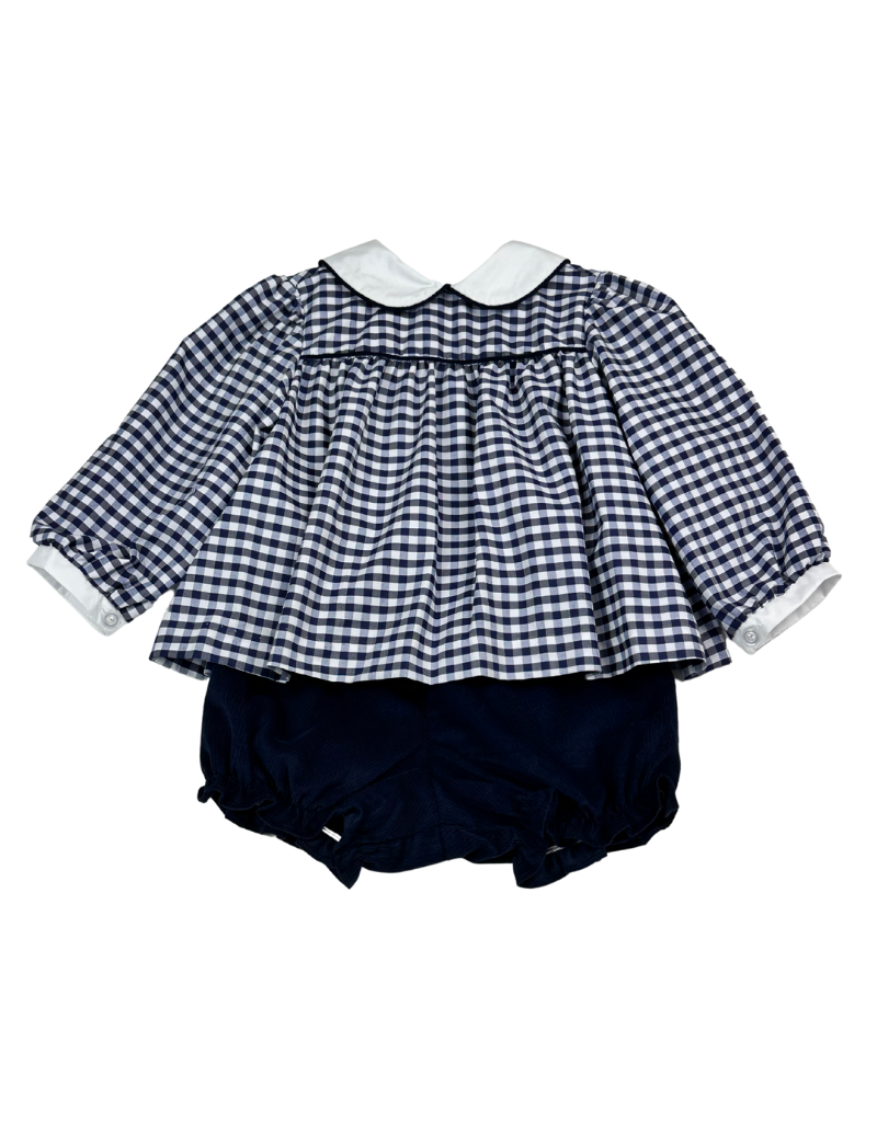 Navy Gingham Bloomer Set