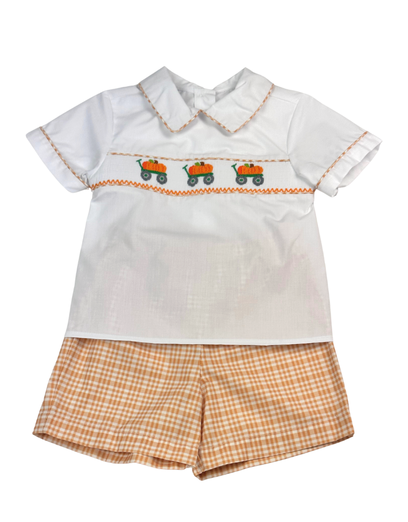 Pumpkin Smock Peter Pan Collar Short Set