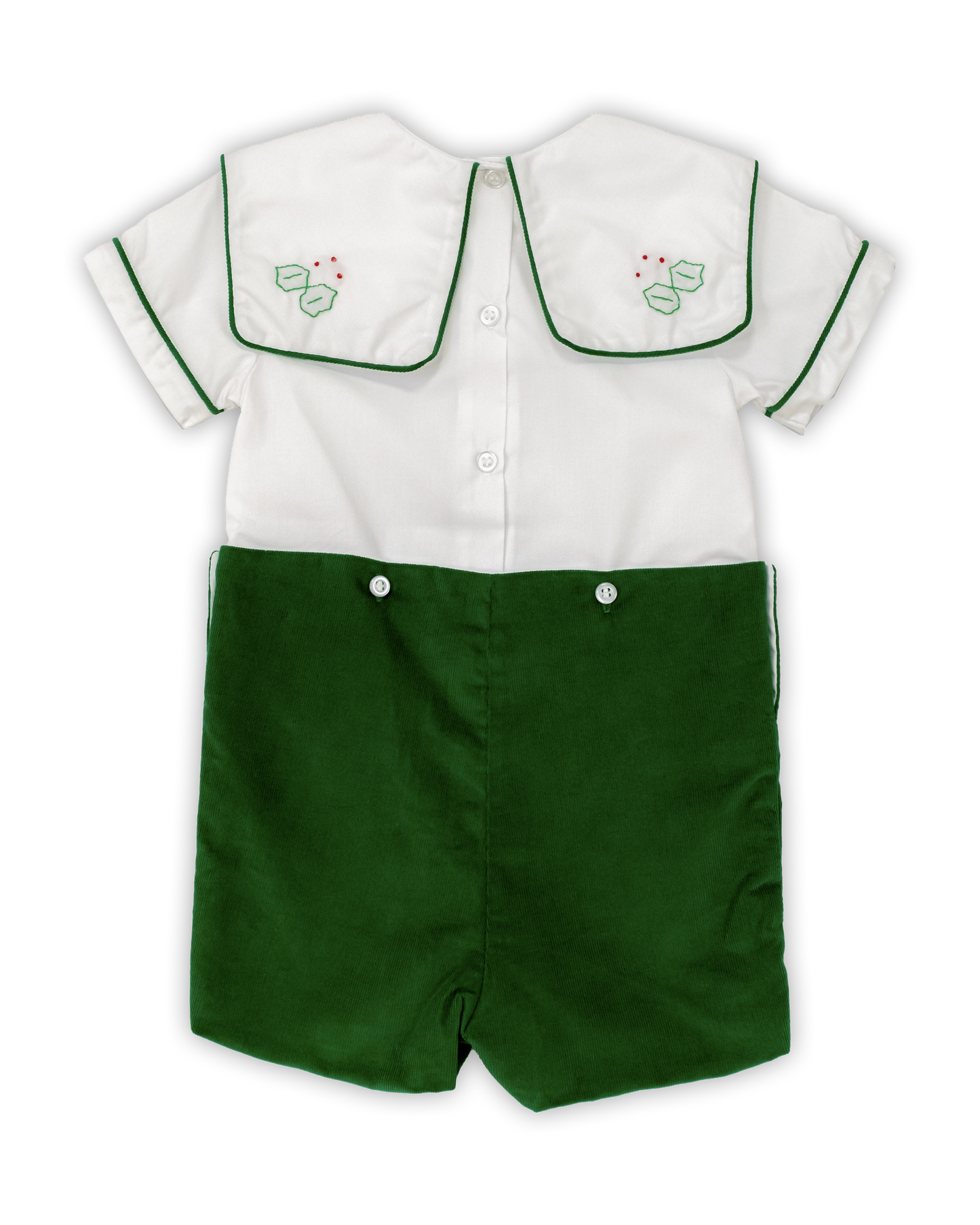 Green Cord Tree Button On Short Set