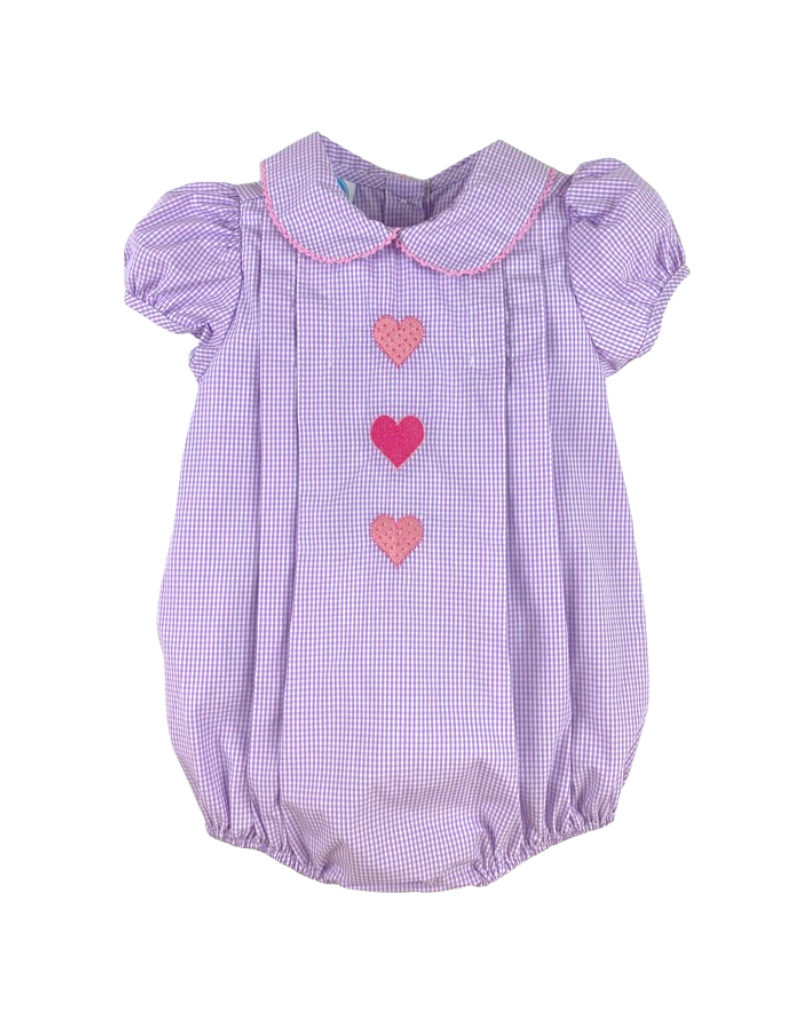 Lavender Gingham Heart Bubble