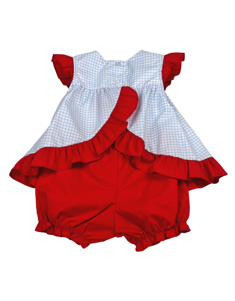 Light Blue/Red Bloomer Set