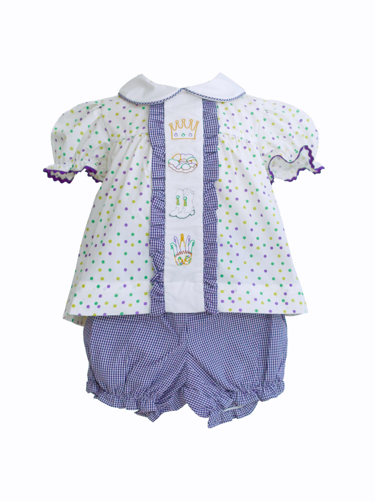 Heidi Embroidered Mardi Gras Icons Bloomer Set