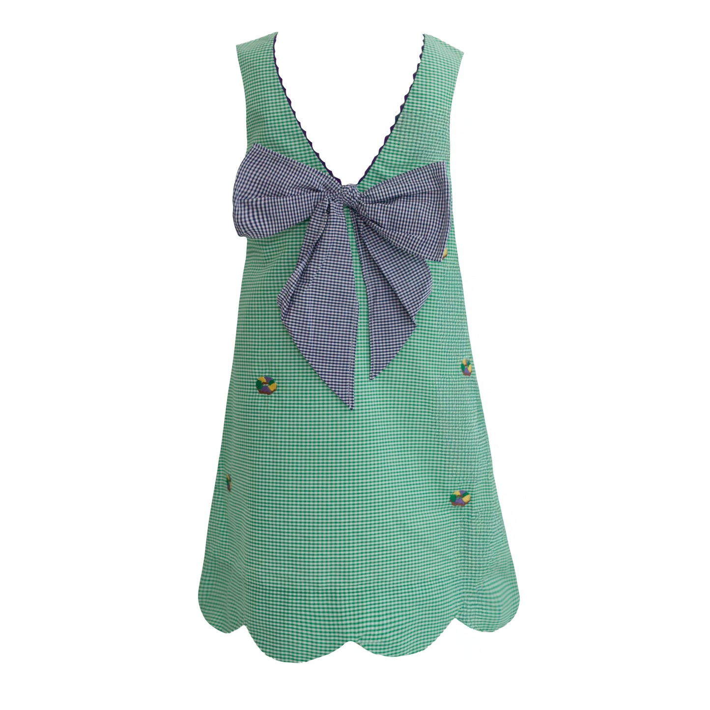 Sarah Embroidered King Cake Gingham Dress