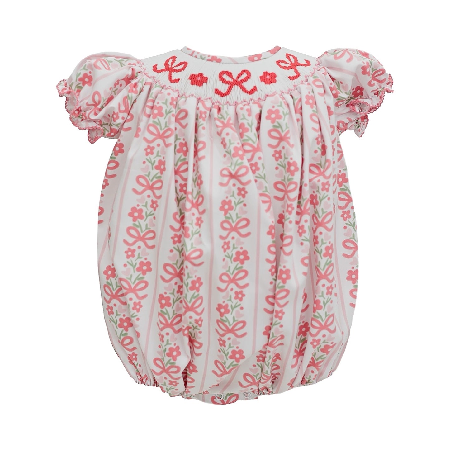 Smocked Bows and Flowers Bishop Bubble