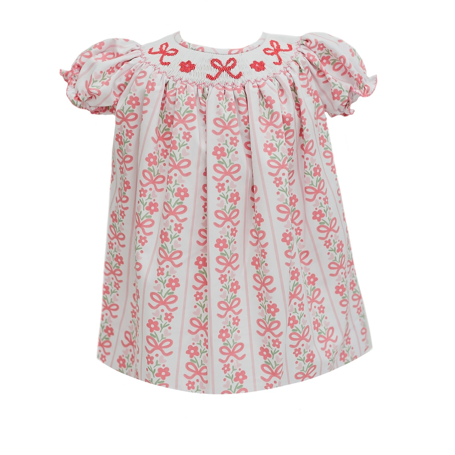 Smocked Bows and Flowers Bishop Dress