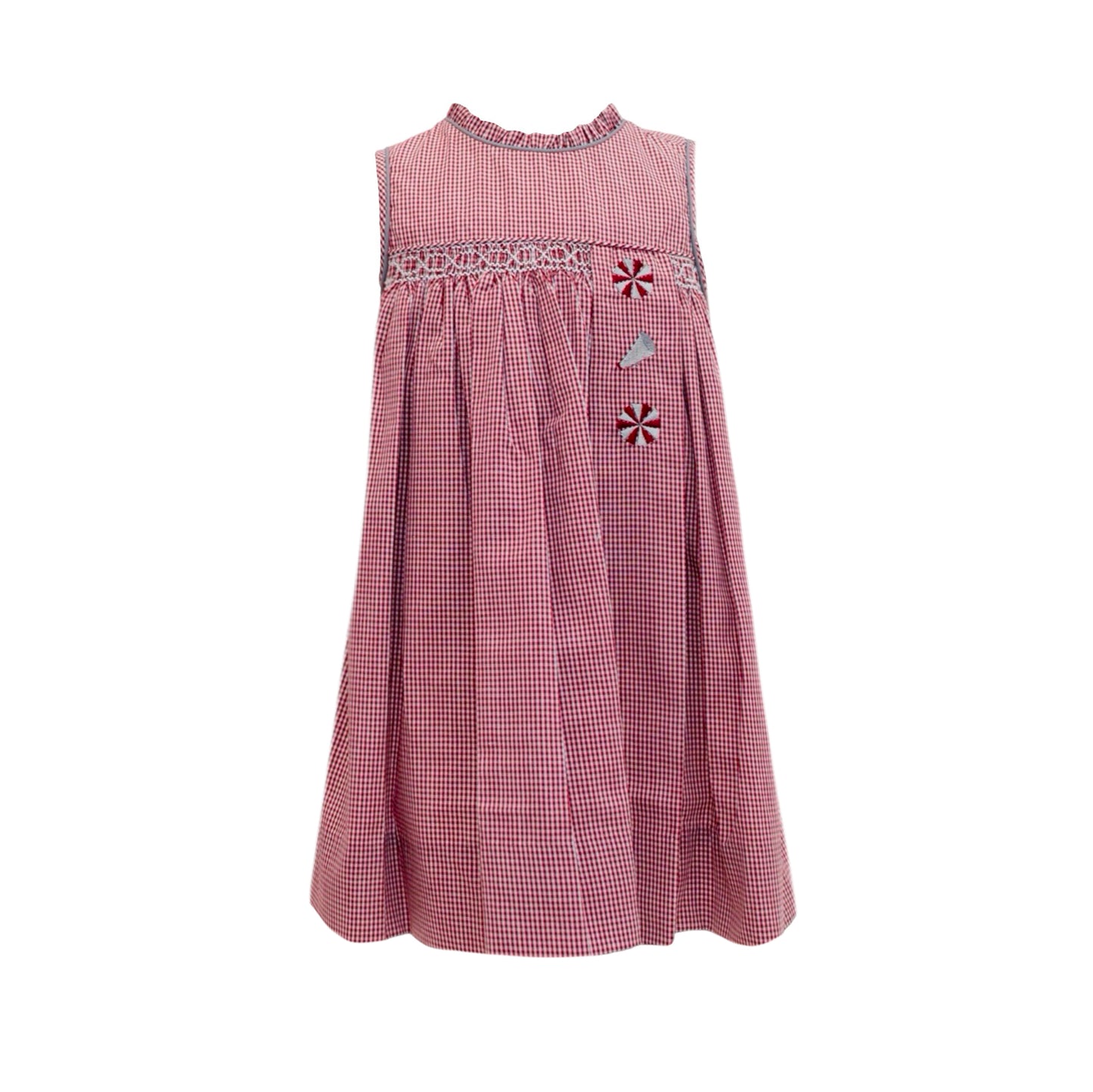 Maroon Gingham Spirit Trio Smock Dress