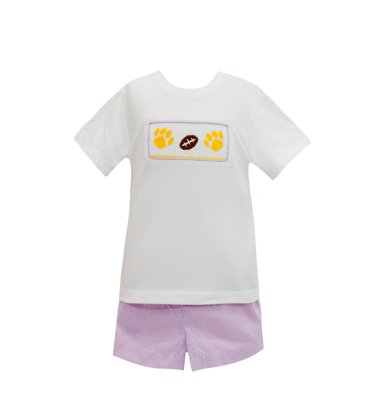 Lavender Gingham Spirit Trio Smock Short Set
