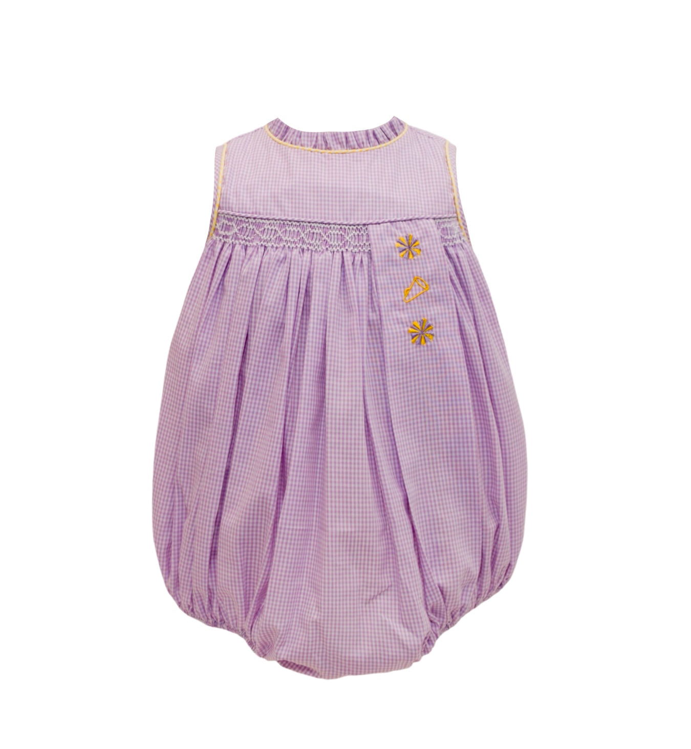 Lavender Gingham Spirit Trio Smock Girls Bubble
