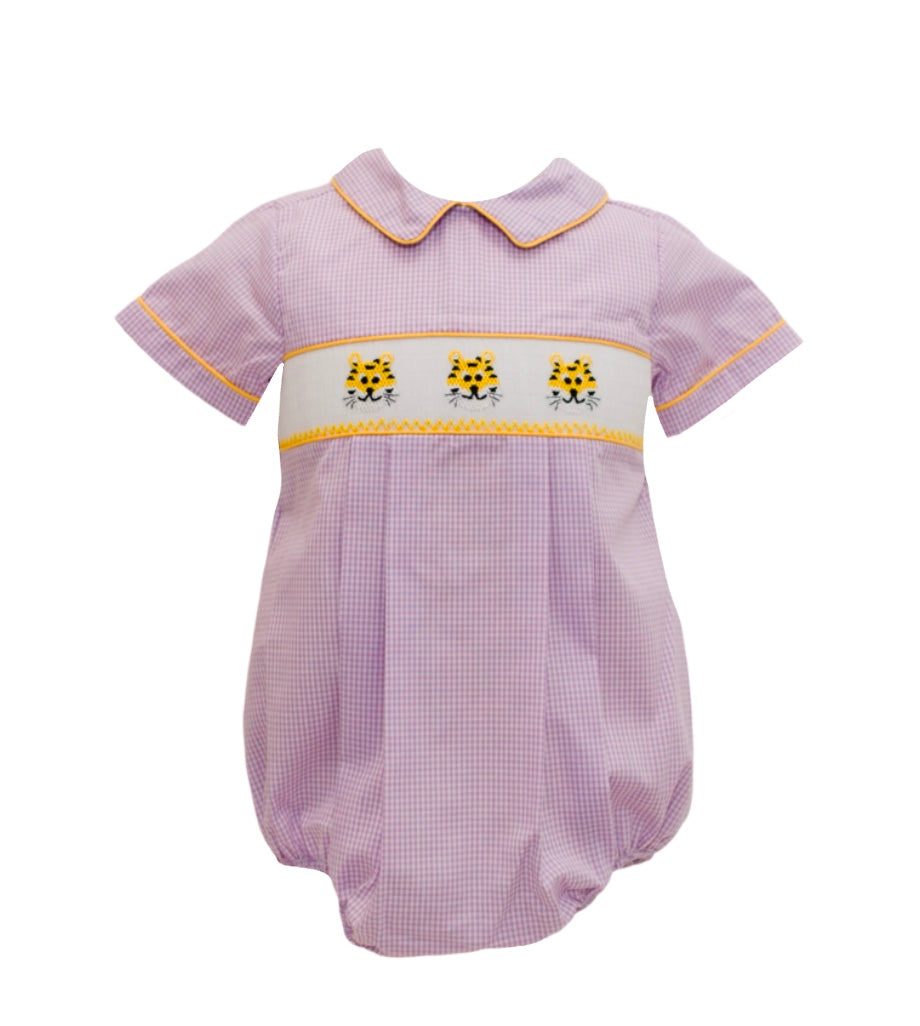 Lavender Tiger Smock Boys Bubble