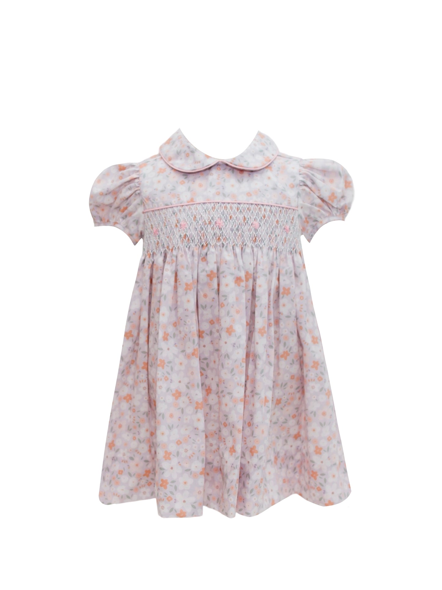 Lilac Floral Smocked Dress