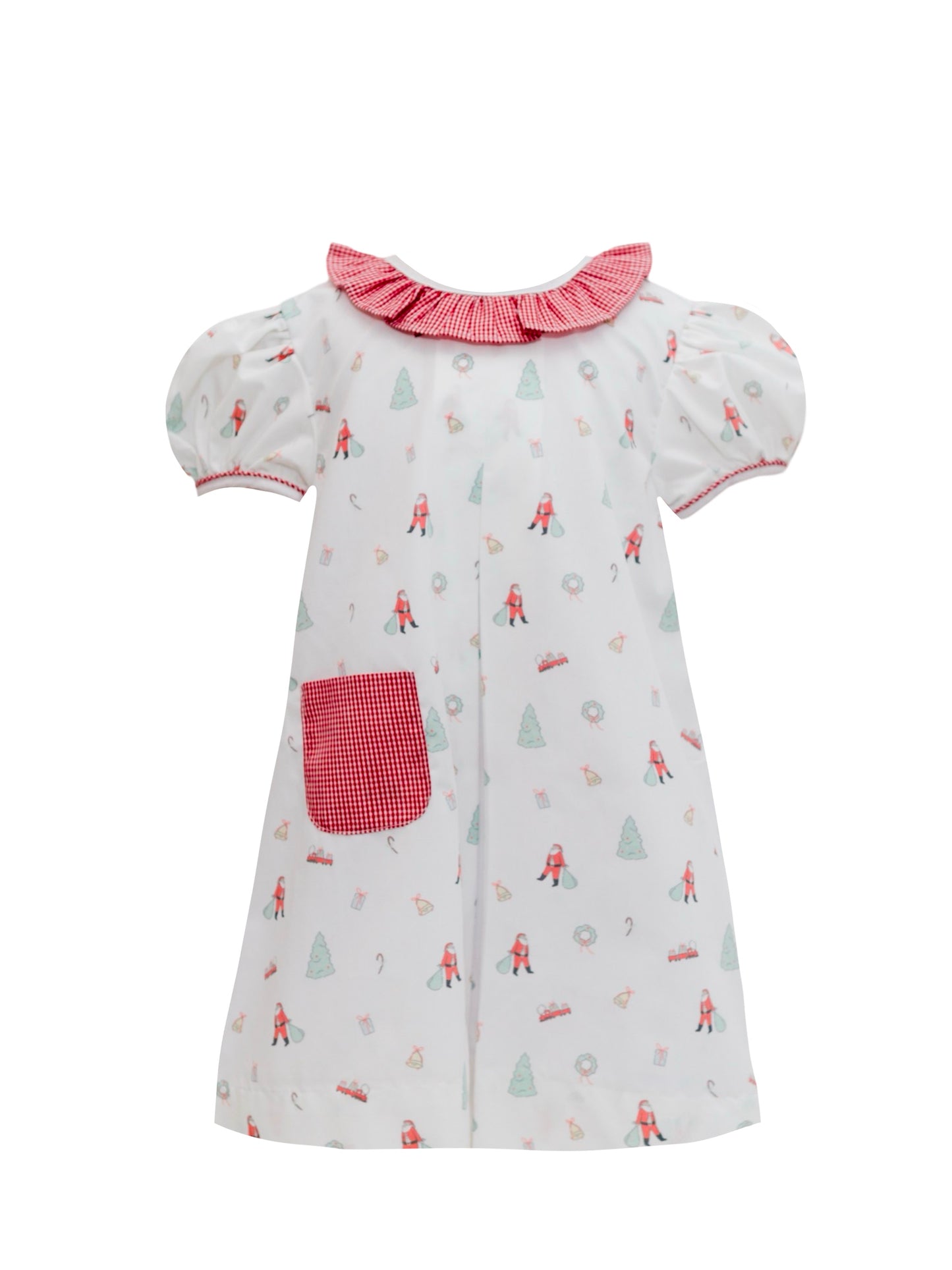 Cheery Christmas Pleat Pocket Dress