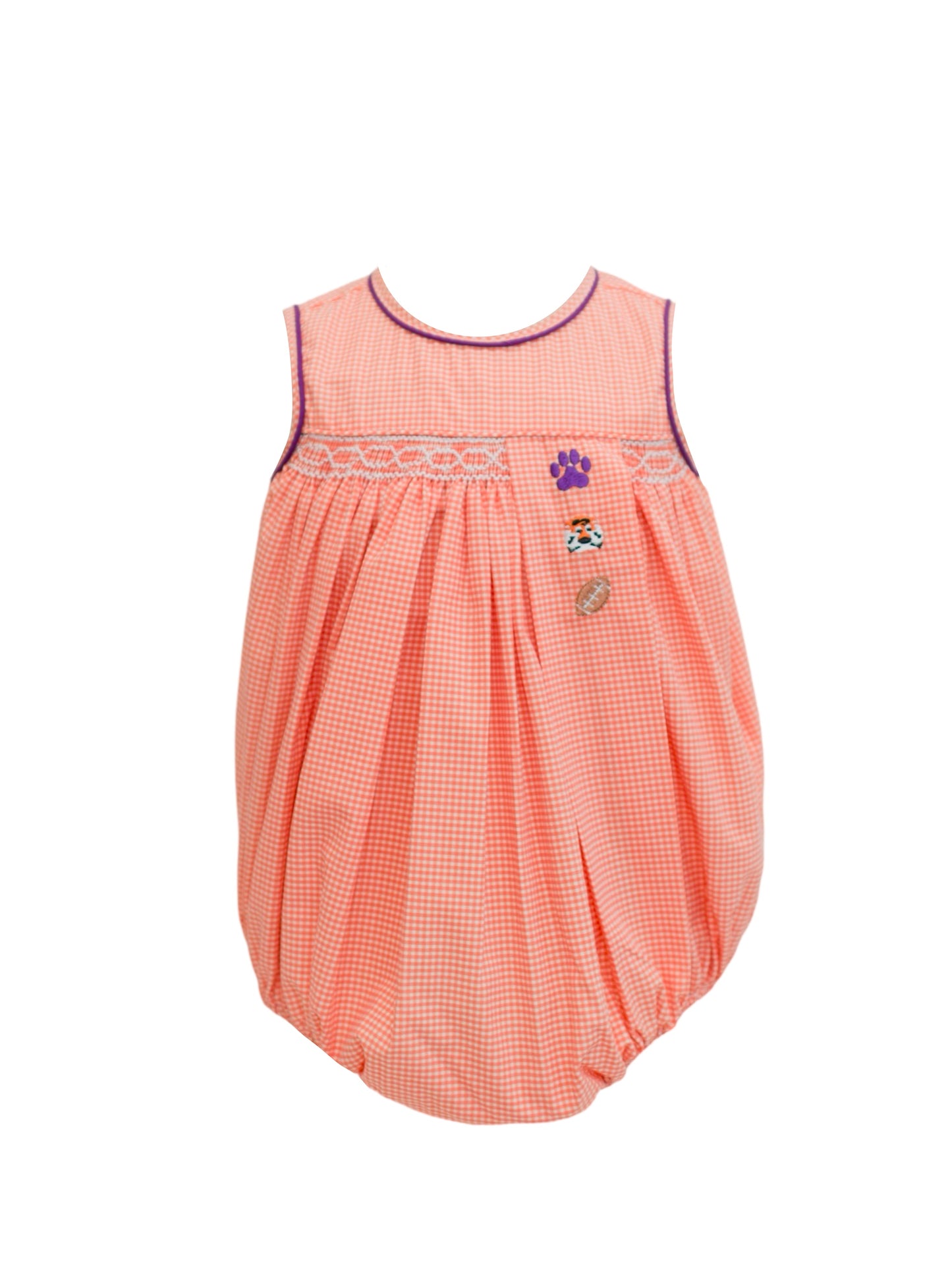 Orange/Purple Gingham Spirit Trio Smock Boys Bubble
