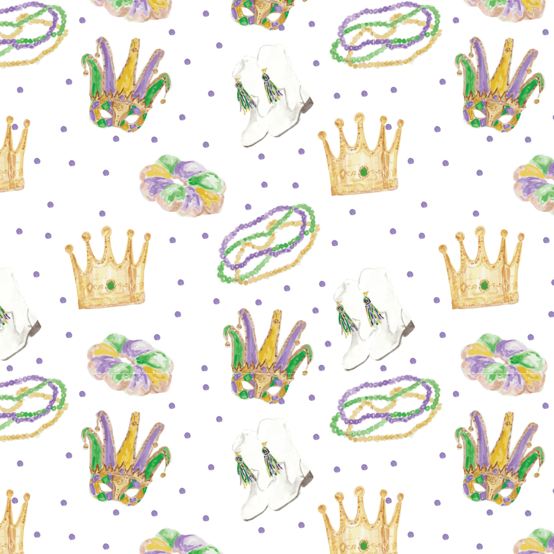 Isabelle Mardi Gras Icons Print Pleat Bloomer Set