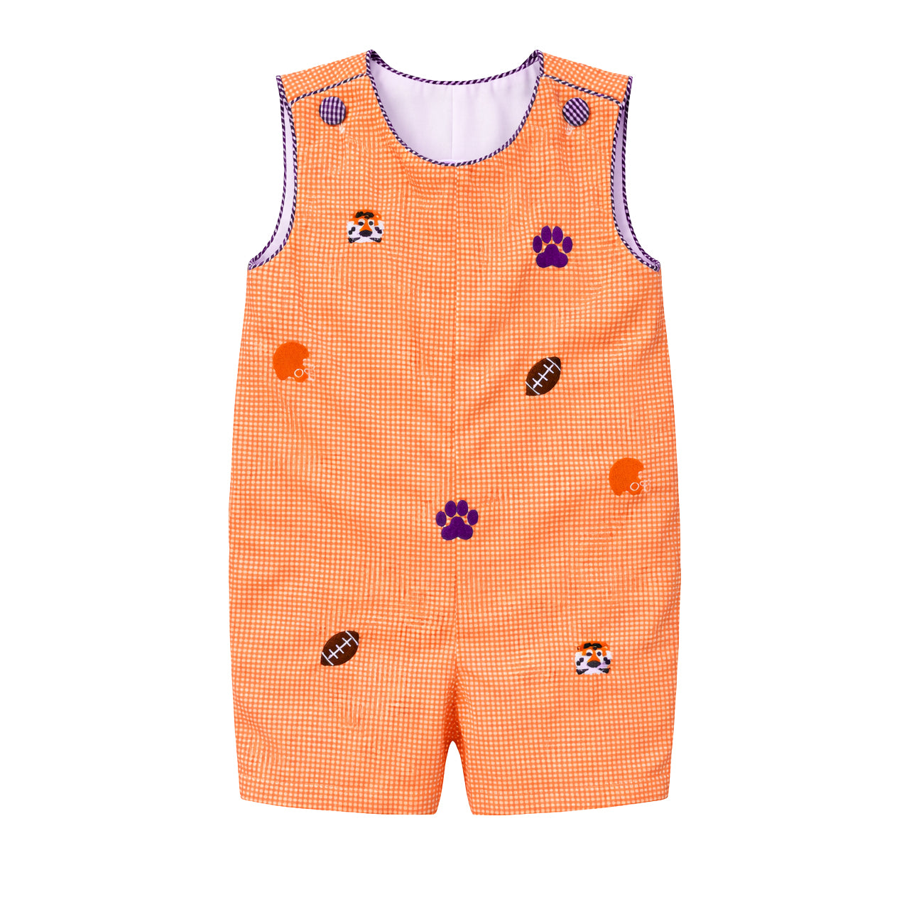 Elliott Jon Jon, All Over Embroidery Orange Purple Tigers