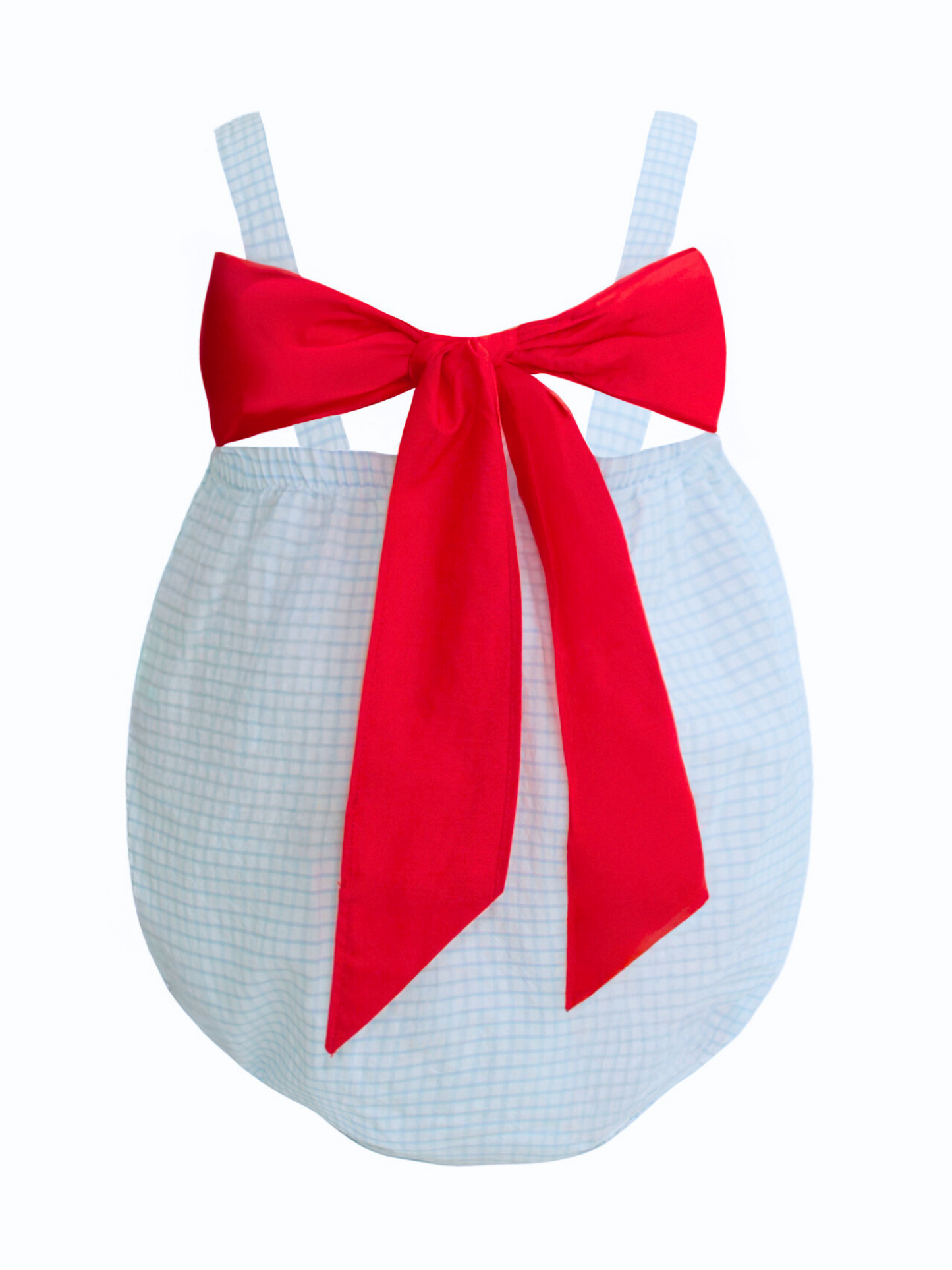 Jesse Blue Windowpane Seersucker Smocked Crawfish Bubble