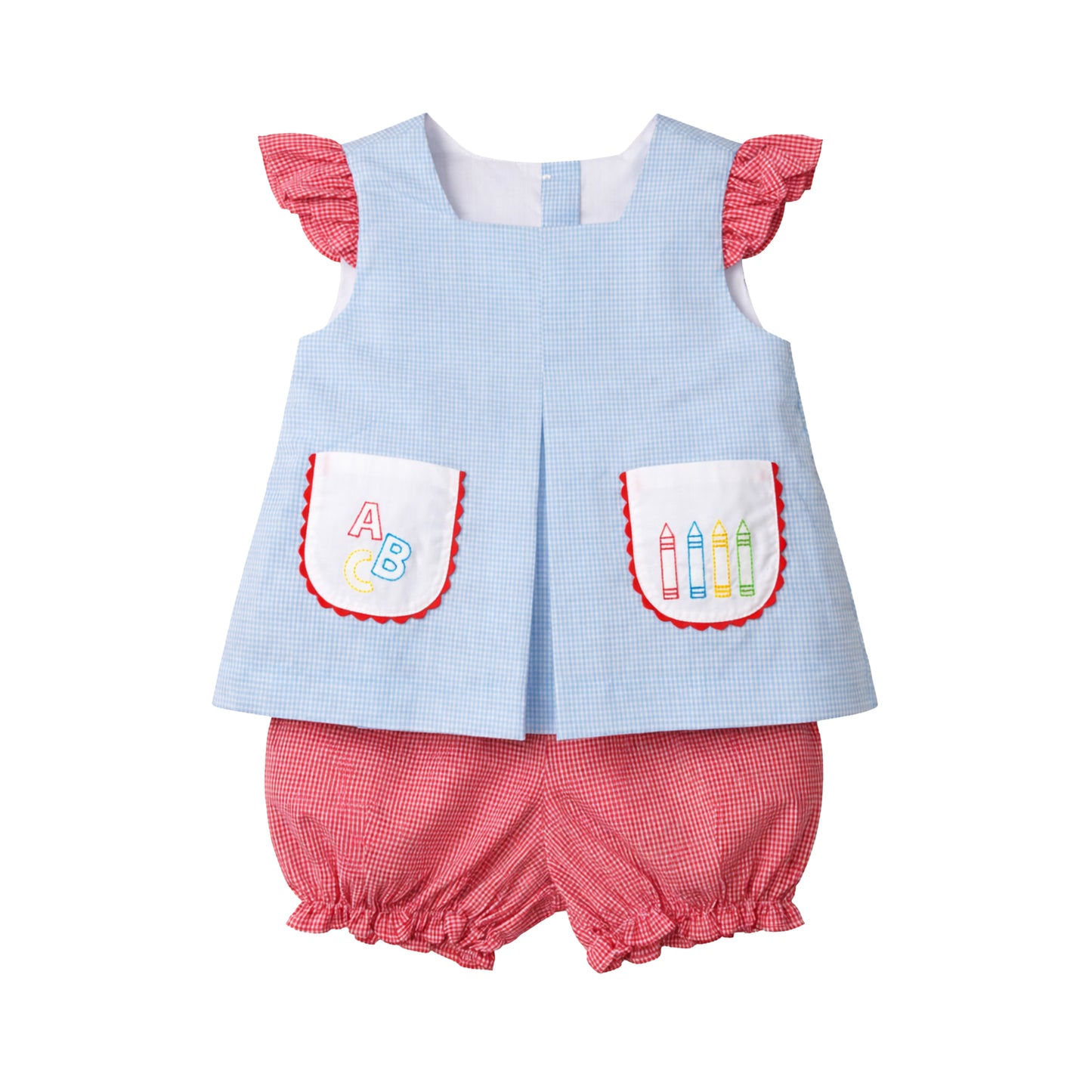 Gabby Pleat Bloomer Set, ABC Gingham