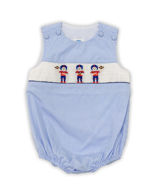 Blue Smocked Football Players Bubble