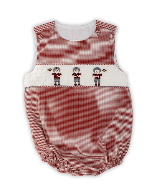 Maroon Smocked Football Players Bubble