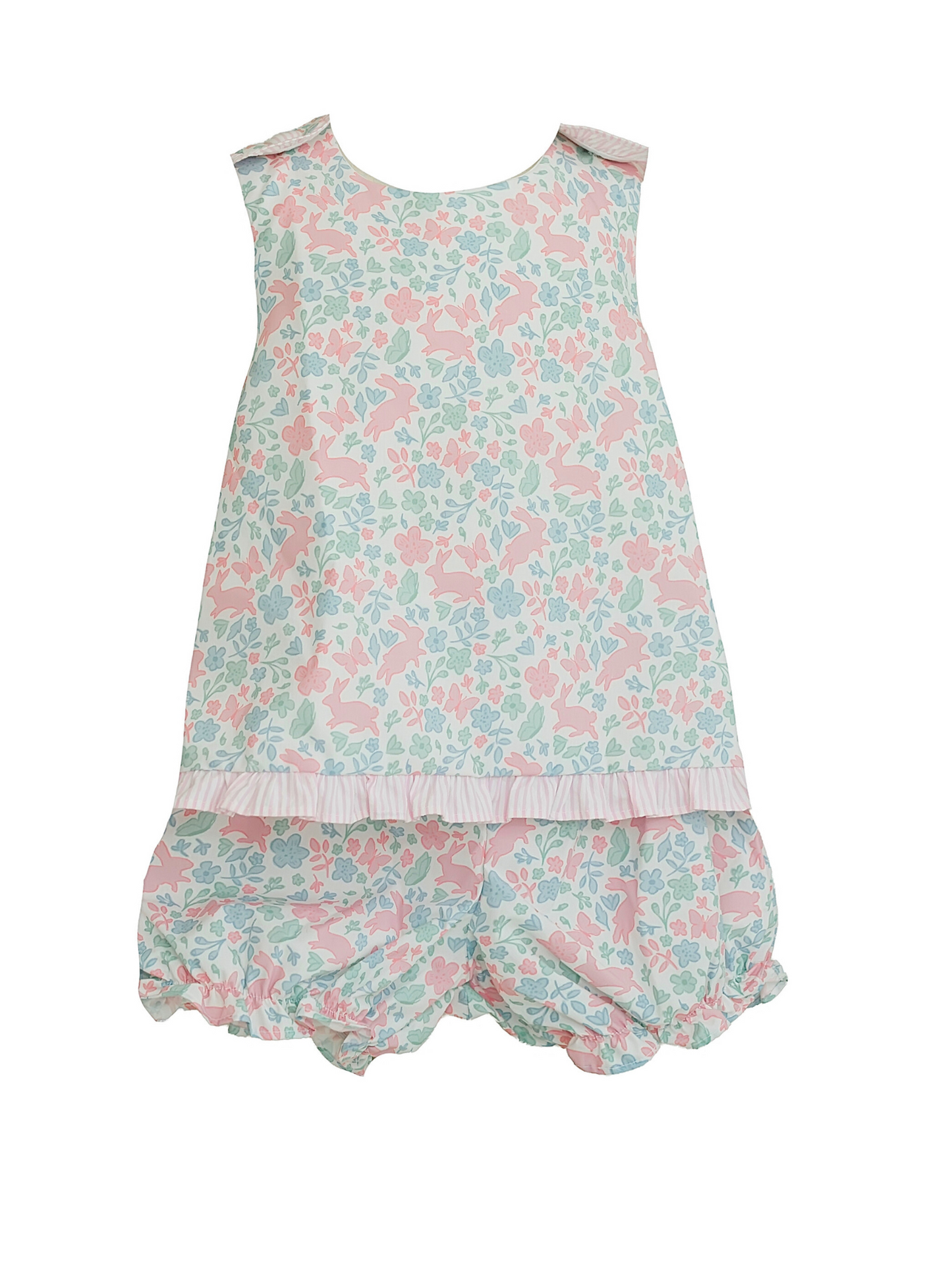 Amelia Bunny Floral Print Cross Back Bloomer Set
