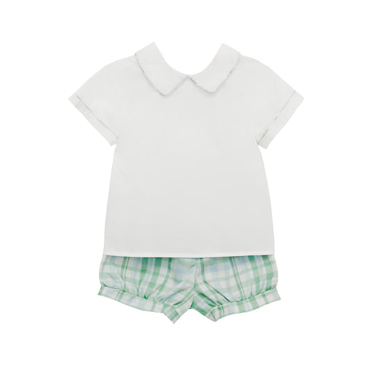 Peter Banded Short Set, Springwater Plaid