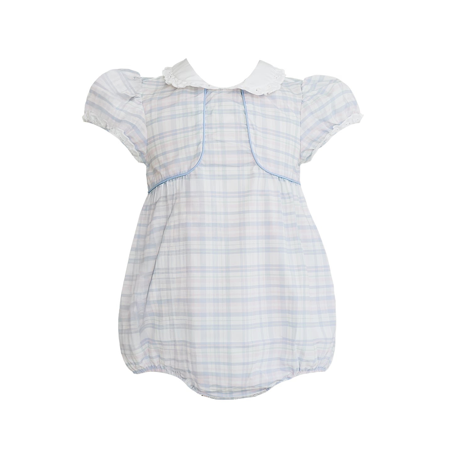 Emily Blue Spring Plaid Bubble