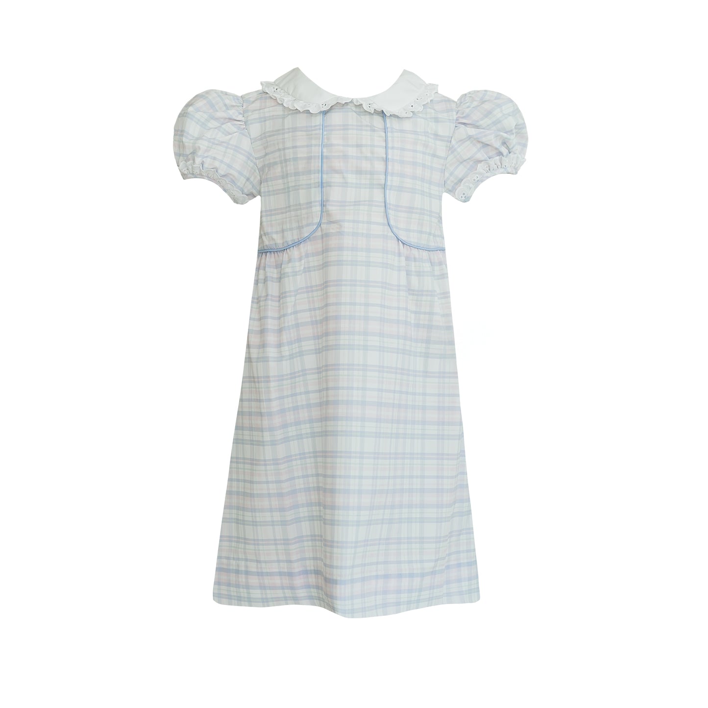 Emily Blue Spring Plaid Dress