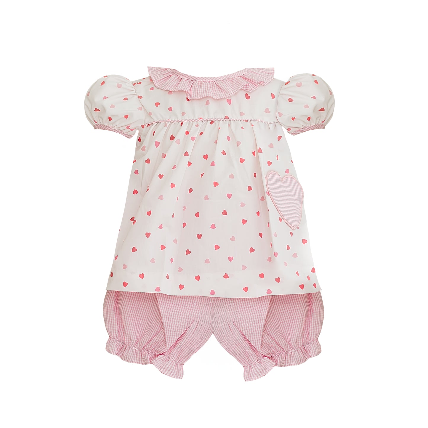 Anabelle Pink Patch Heart Bloomer Set