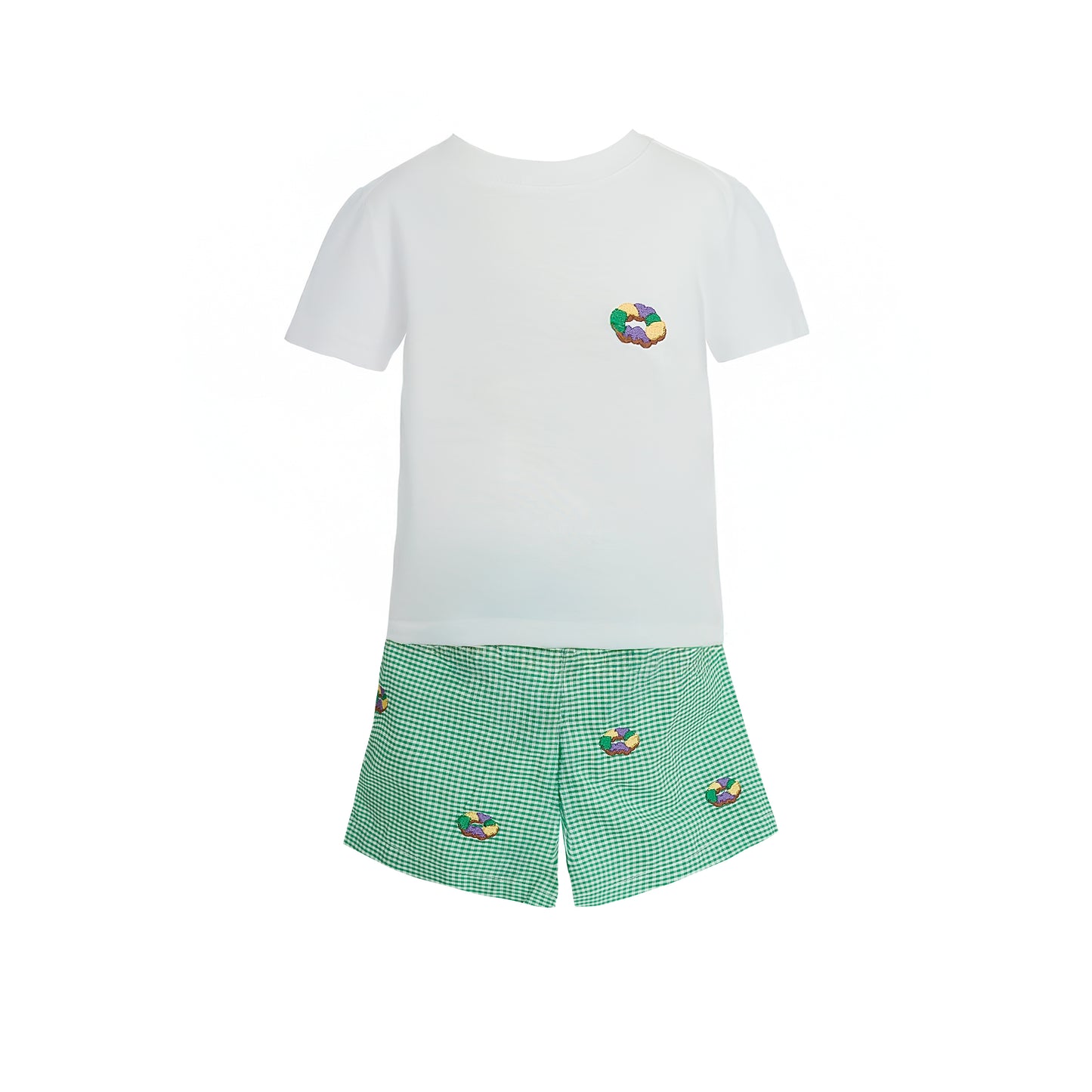 Tyler Embroidered King Cake Gingham Short Set