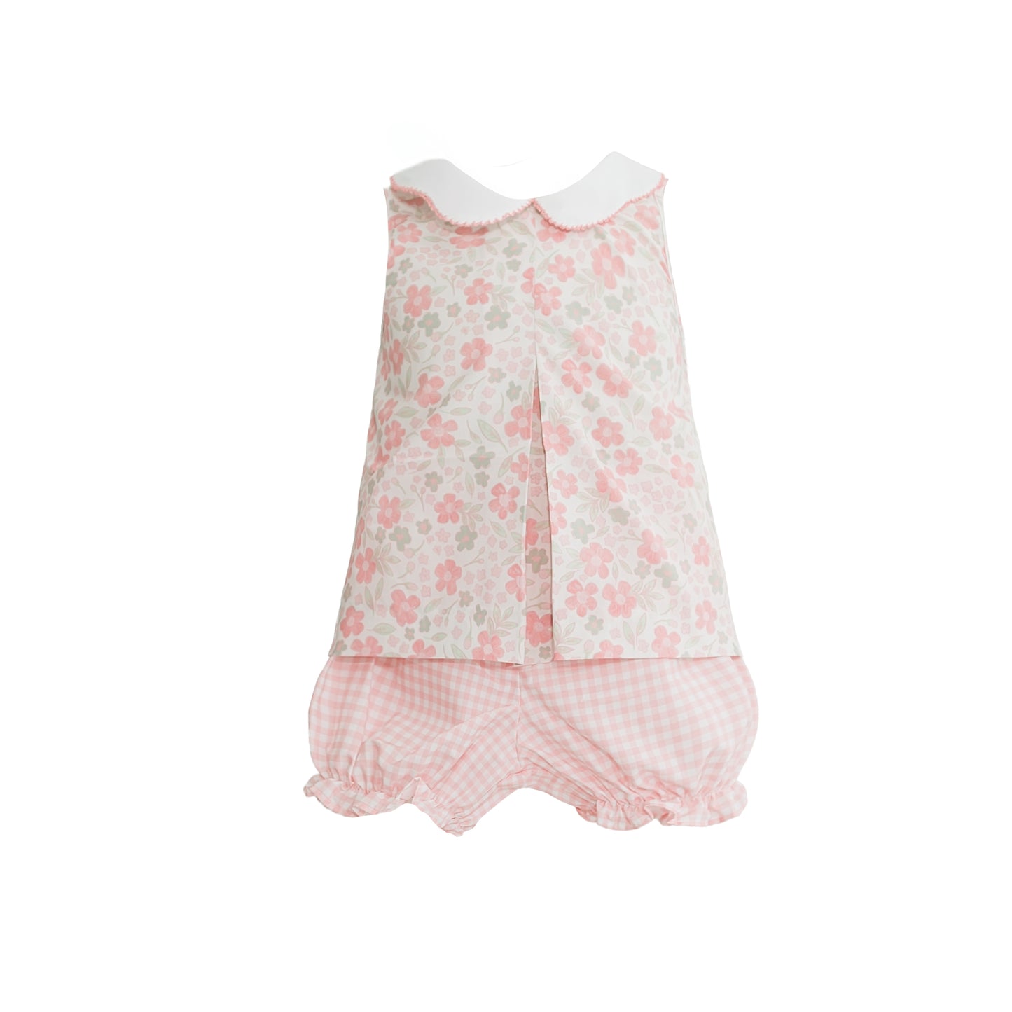 Miia Ditsy Peach Floral Pleat Bloomer Set