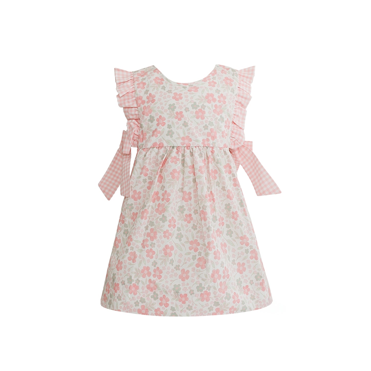 Morgan Ditsy Peach Floral Bow Dress