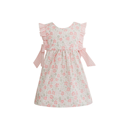Morgan Ditsy Peach Floral Bow Dress
