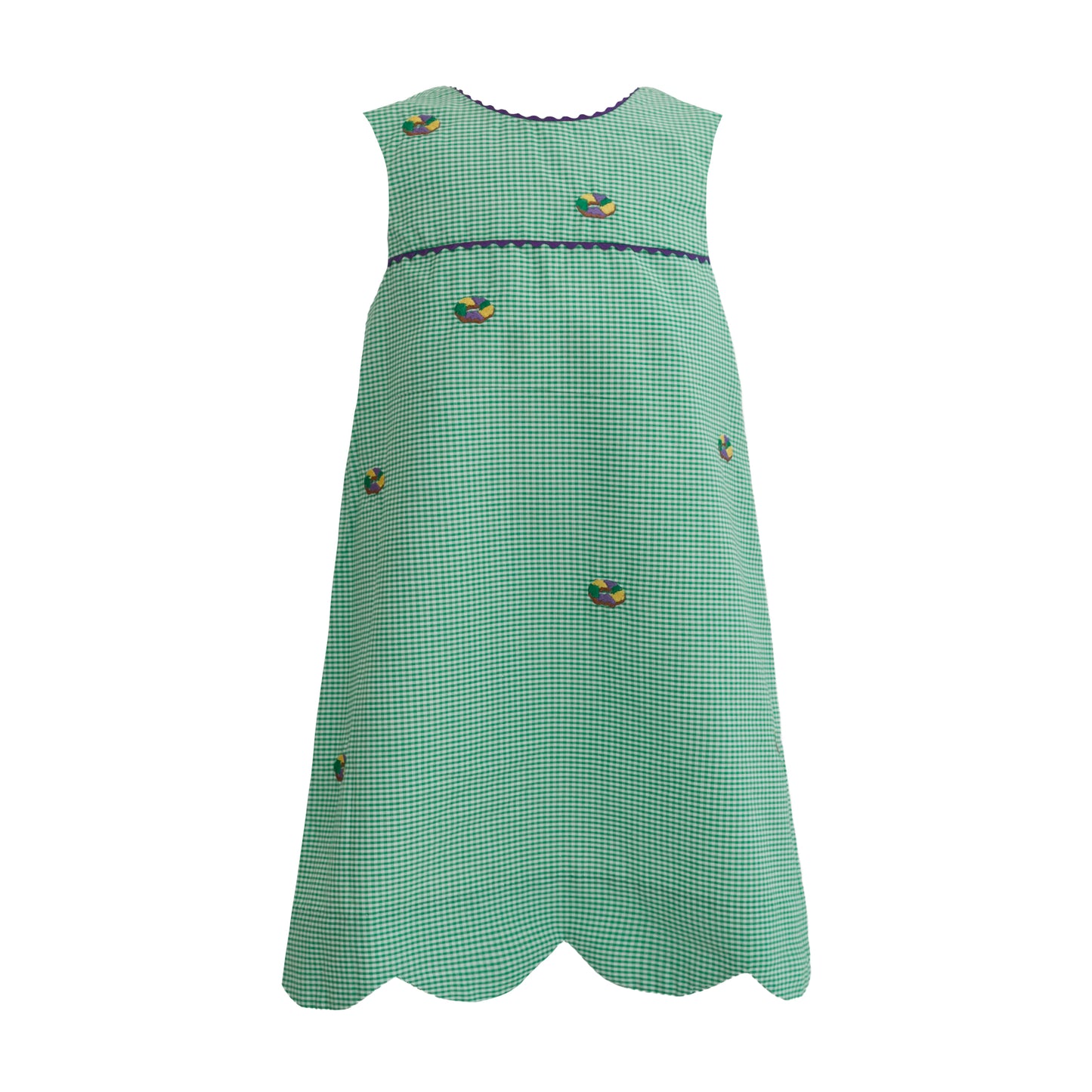 Sarah Embroidered King Cake Gingham Dress