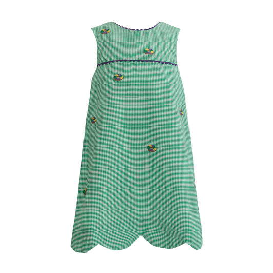 Sarah Embroidered King Cake Gingham Dress