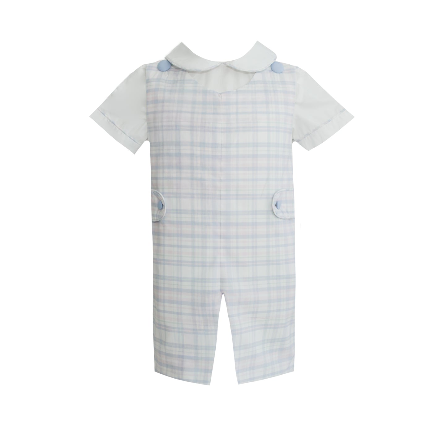 Emmett Blue Spring Plaid Jon Jon and Shirt Set