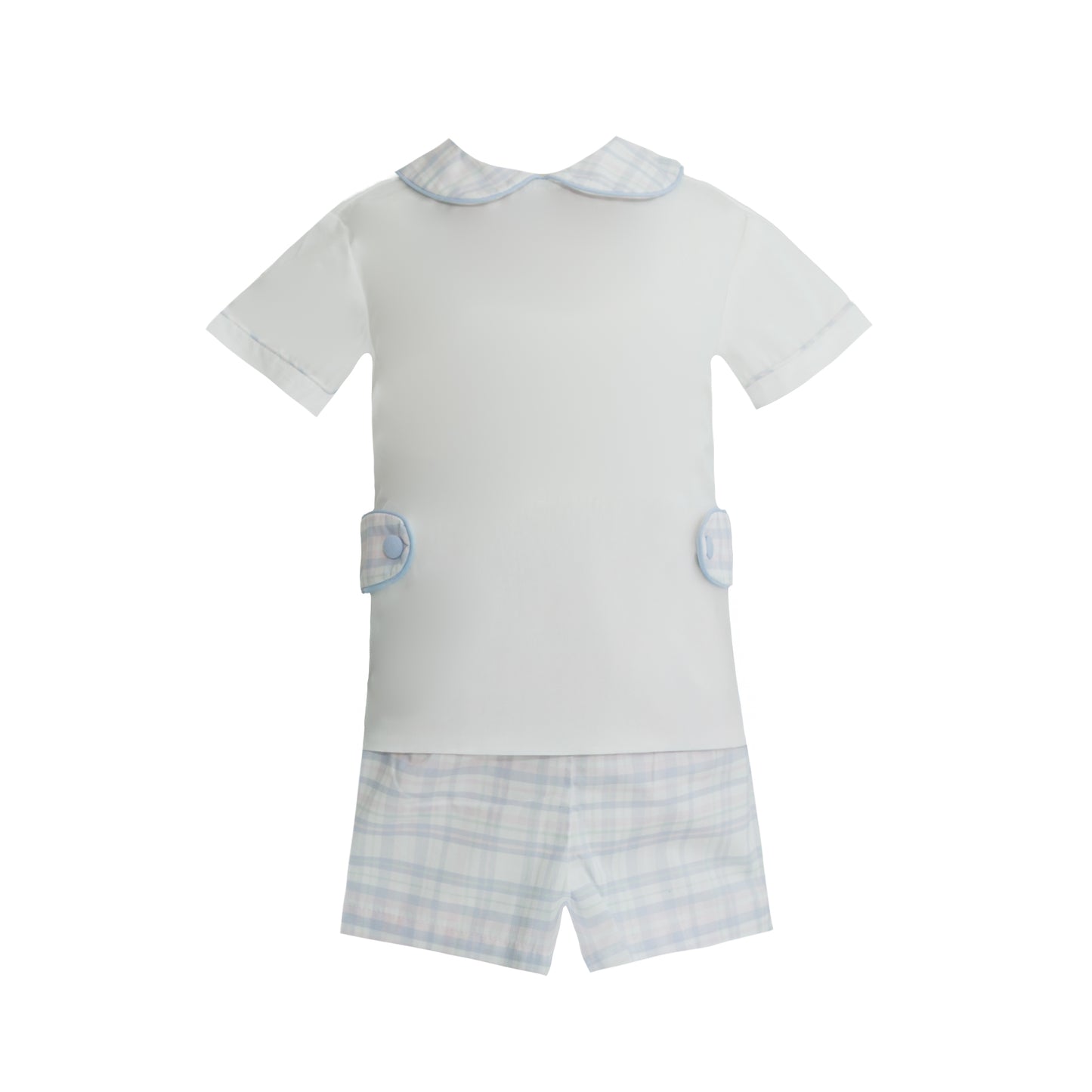 Parker Blue Spring Plaid Tab Short Set