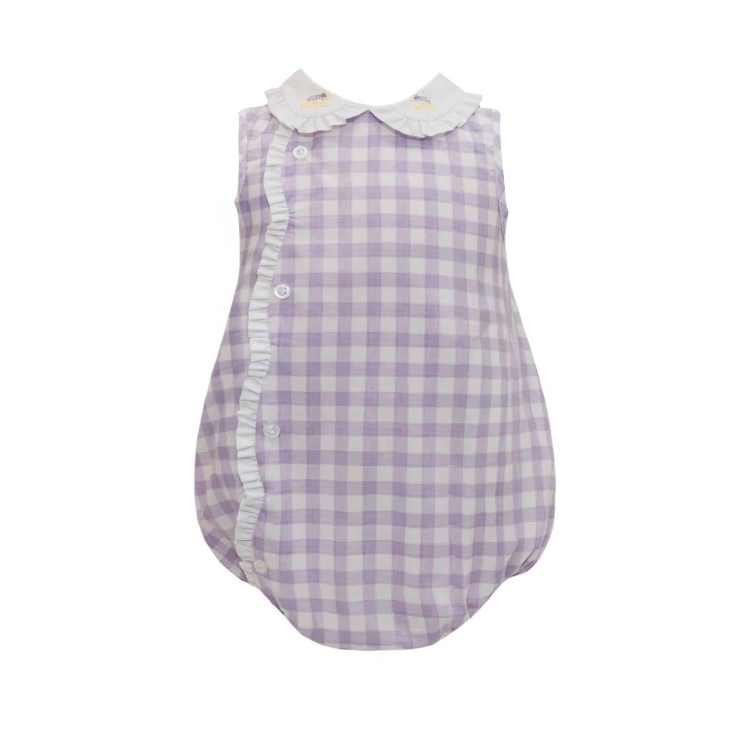 Watercolor Gingham Tiger Scallop Bubble