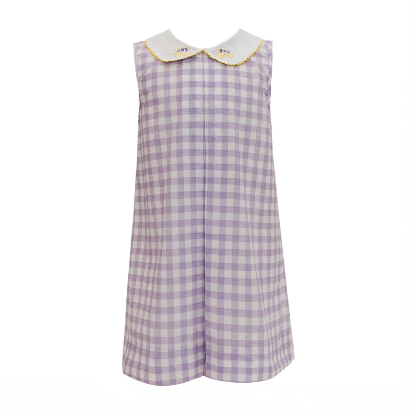 Watercolor Gingham Tiger Pleat Dress