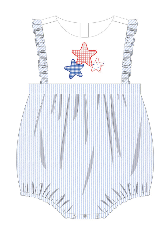 Emmie Stars and Stripes Seersucker Bubble