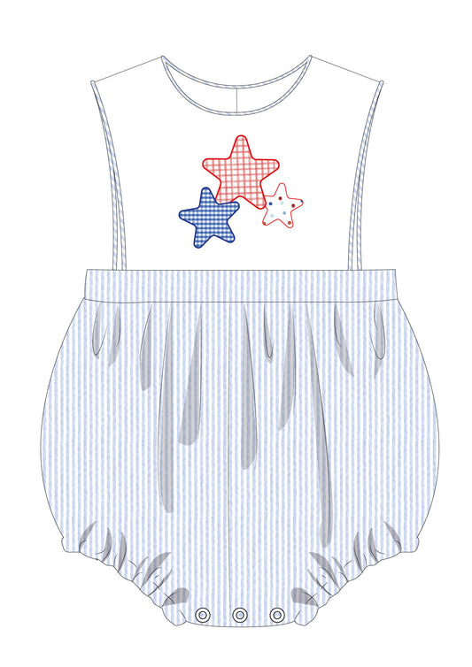 Peyton Stars and Stripes Seersucker Bubble