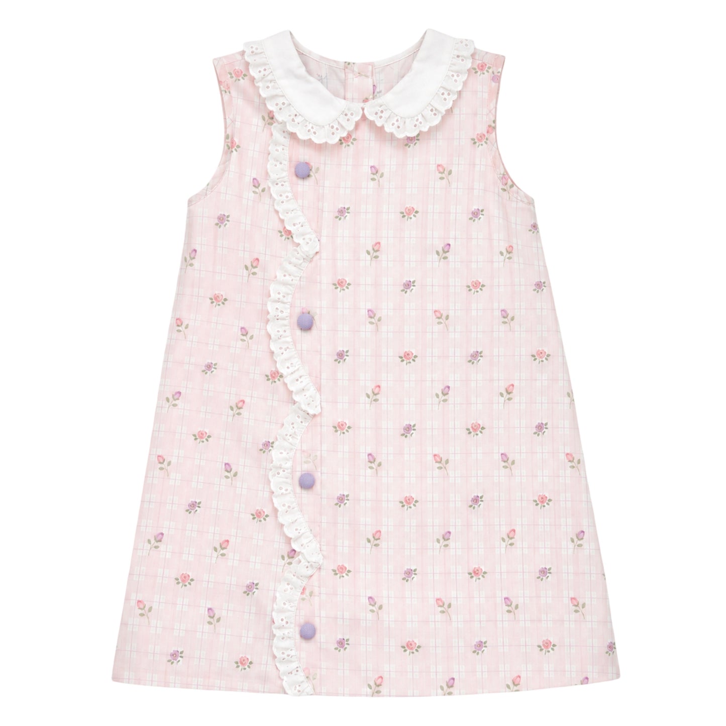 Claire Dress, Plaid Petals
