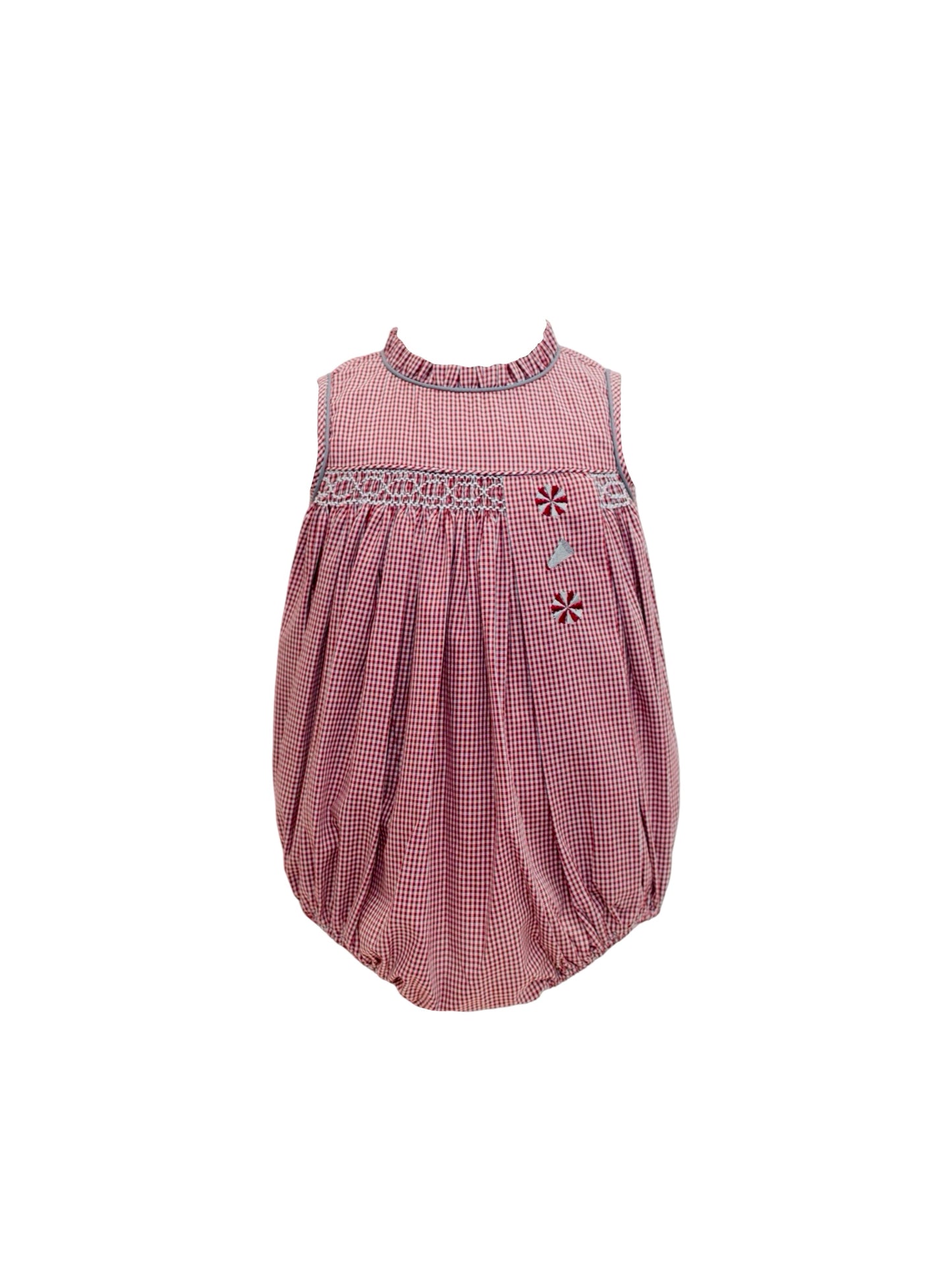 Maroon Gingham Spirit Trio Smock Girls Bubble