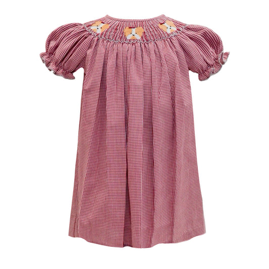 Maroon Bulldog Bishop Smock Dress