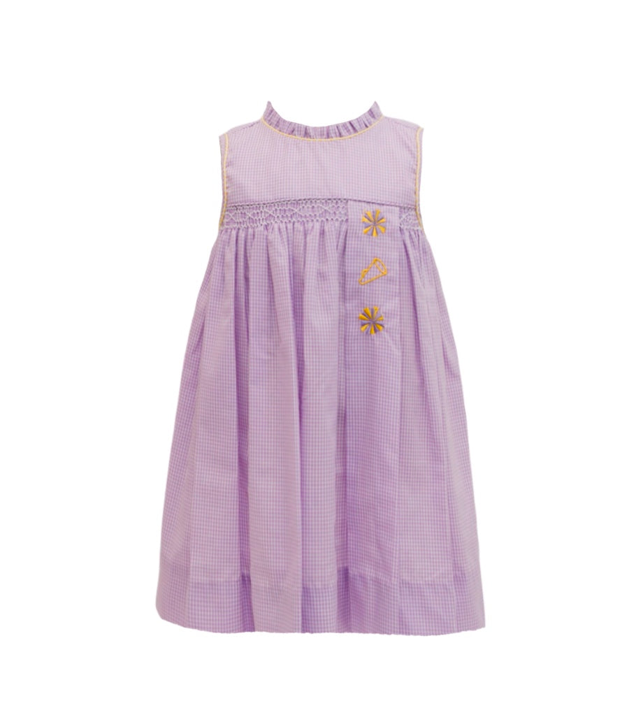 Lavender Gingham Spirit Trio Smock Dress