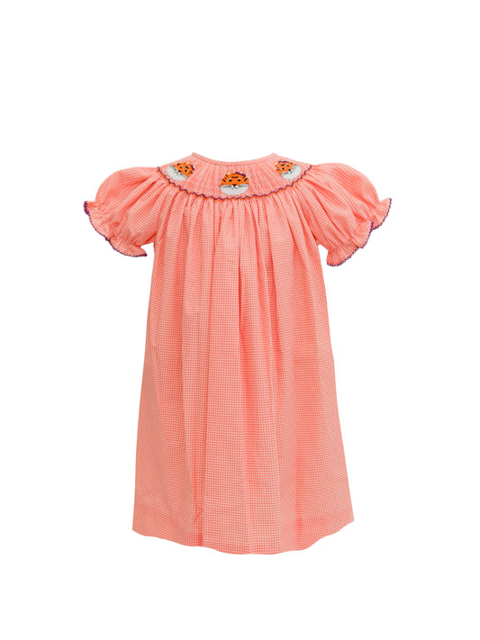 Orange Tiger Bishop Smock Dress
