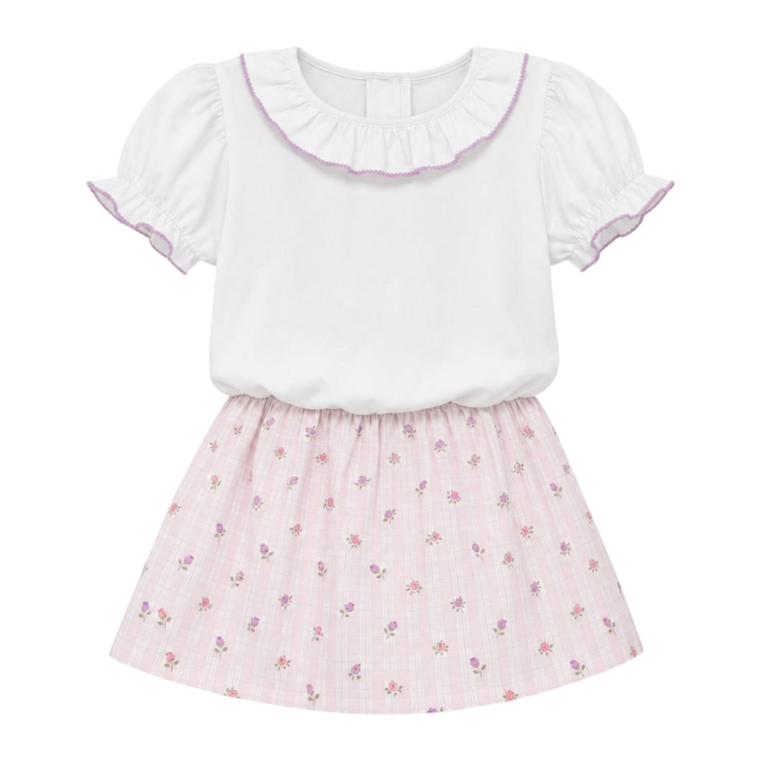 Sadie Skirt Set, Plaid Petals