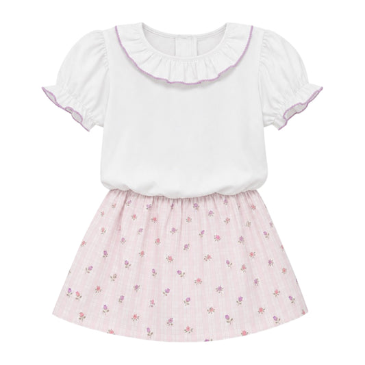 Sadie Skirt Set, Plaid Petals
