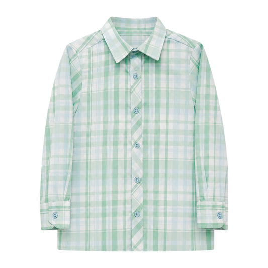 Wade Button Down Shirt, Springwater Plaid