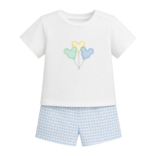 Tyler Short Set, Mouse Applique Balloons
