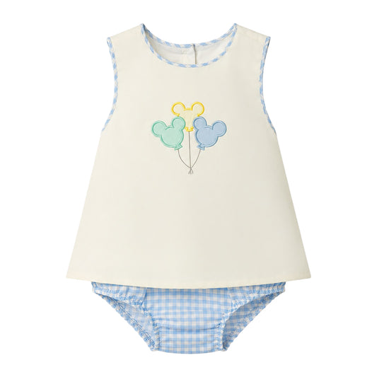 Ellis Diaper Set, Mouse Applique Balloons