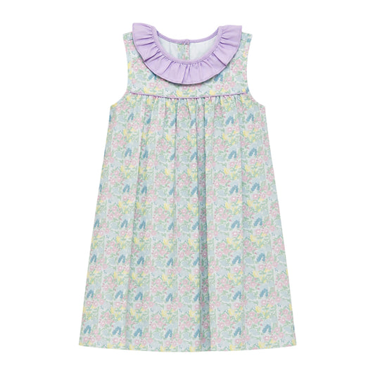 Allie Ruffle Collar Dress, Lavender Blooms